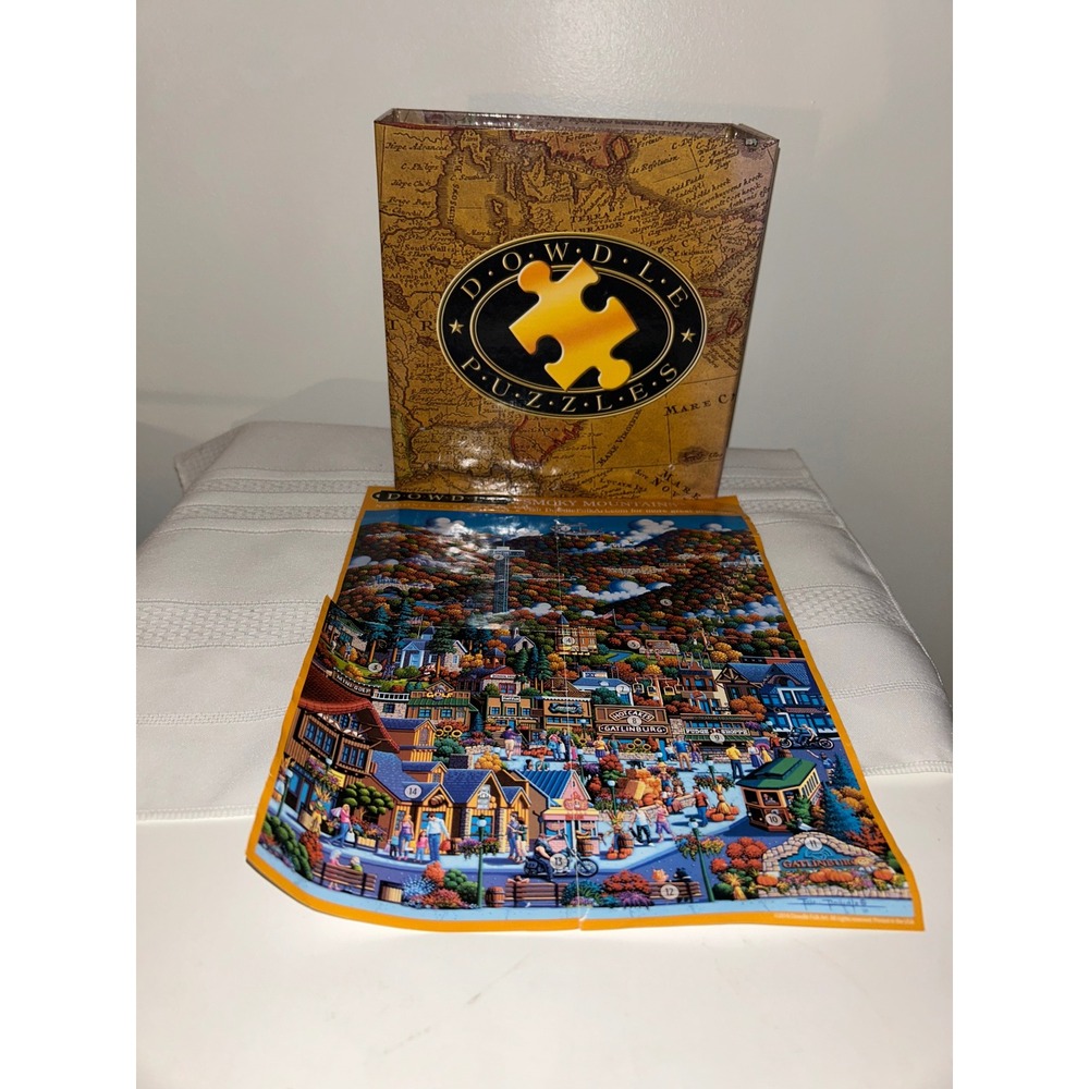 Dowdle Folk Art Smoky Mountains National Park Jigsaw Puzzle Gatlinburg Poster
